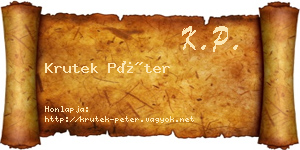 Krutek Péter névjegykártya