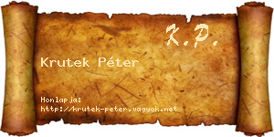 Krutek Péter névjegykártya