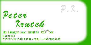 peter krutek business card